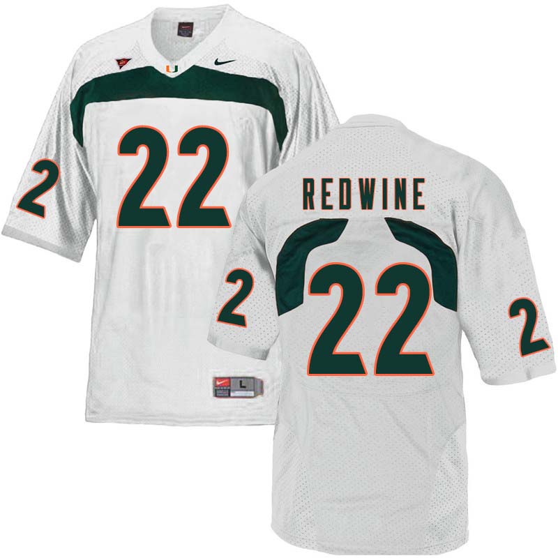 Nike Miami Hurricanes #22 Sheldrick Redwine College Football Jerseys Sale-White